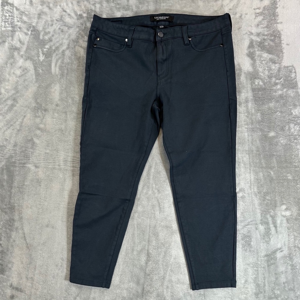Liverpool Gia Glider Ankle Pants Womens Size 12x31‎ Petite Charcoal Gray